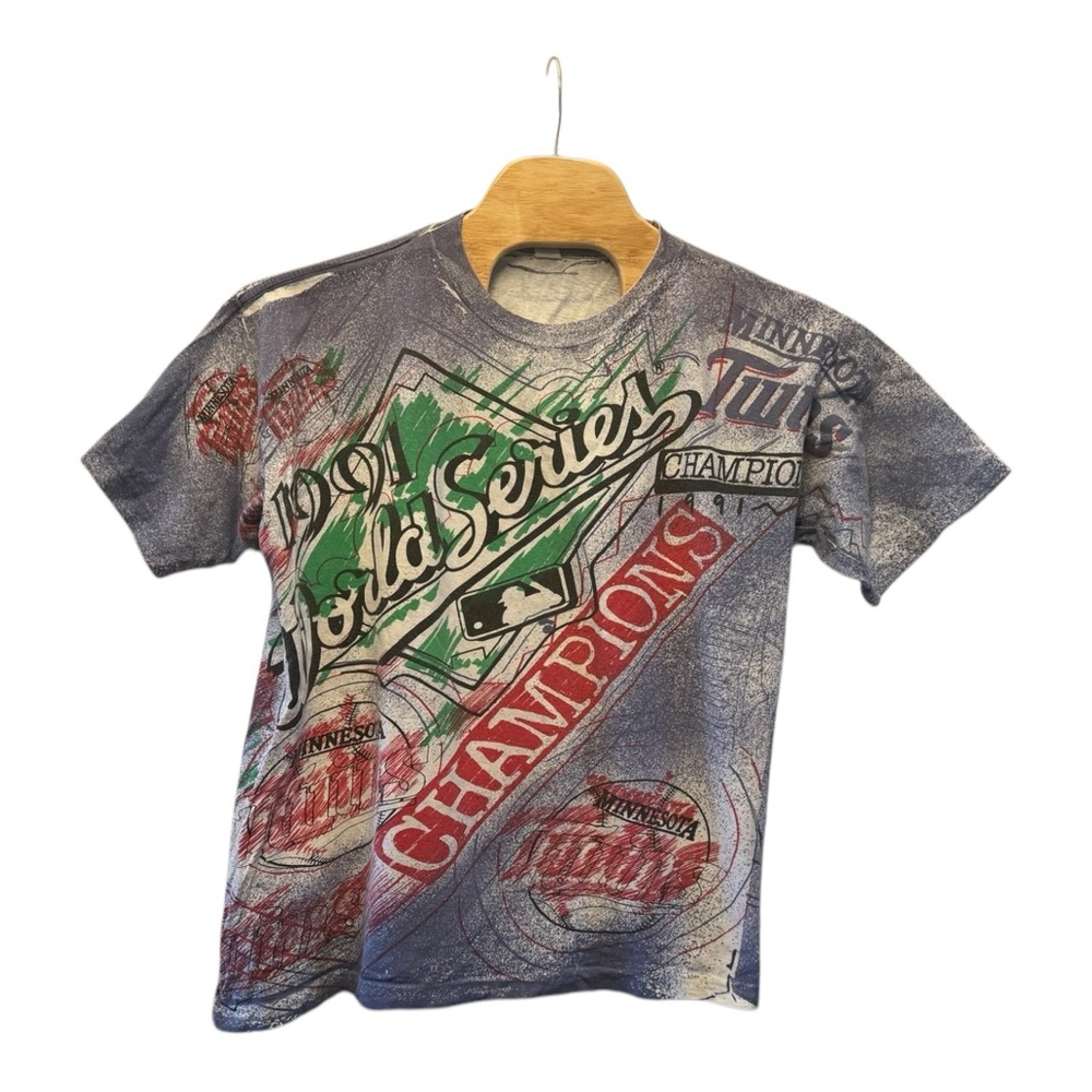 Vintage Minnesota Twins 1991 World Series All Over Print 90's Shirt Men size XL
